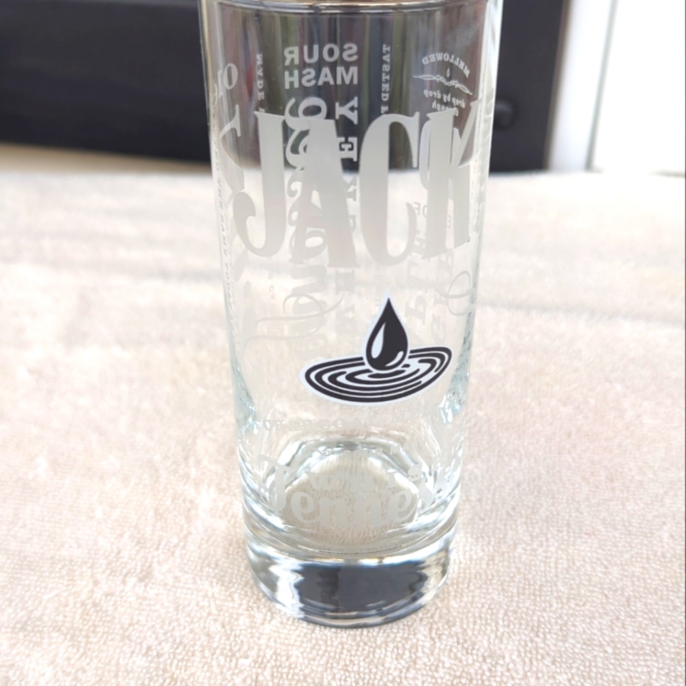 🩸🩸Highball Glass JACK DANIELS Old No 2 Brand Whiskey 6" Tall 10 oz (1) Vintage